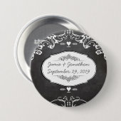 Chalkboard Typography Weddings Ronde Button 7,6 Cm (Voorkant /achterkant)