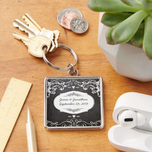 Chalkboard Typography Weddings Sleutelhanger (Bureau)