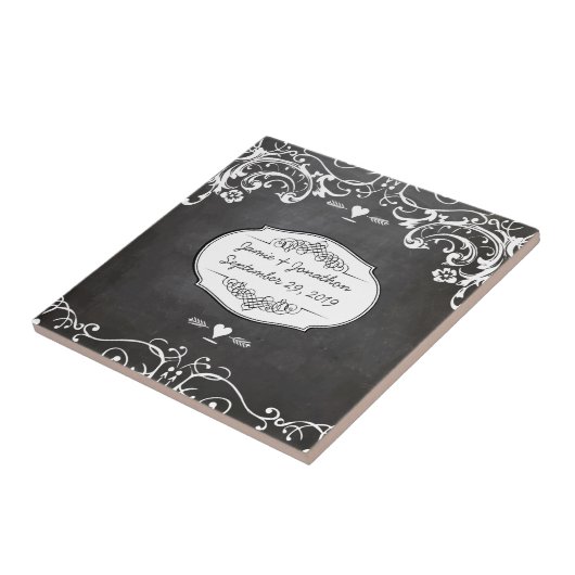 Chalkboard Typography Weddings Tegeltje (Zijkant)