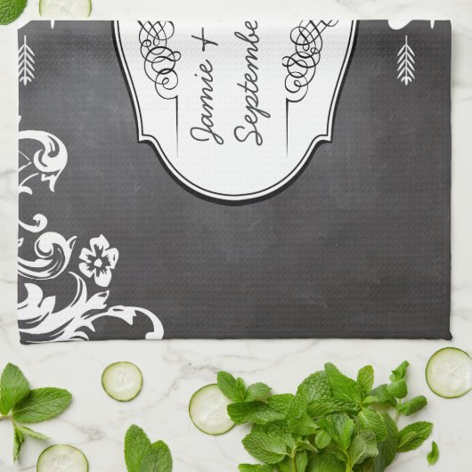 Chalkboard Typography Weddings Theedoek (Gevouwen)