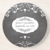 Chalkboard Typography Weddings Zandsteen Onderzetter (Voorkant)