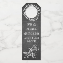 Chalkboard Typography Wijnfles Favoriet Tag Flessenhanger