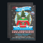 Chalkboard Ugly KerstSweater Invitations Kaart<br><div class="desc">Volledig geweldige,  lomp kerstkeuken uitnodigingen. Hij is uitgerust met een lelijke trui met een kerstboomachtergrond met zonneburstlabel,  spandoeken,  sneeuw voor games,  sneeuwvlokken en leuke typografie tegen een rustige achtergrond van het krijtbord.Handgetekende illustratie van McBooboo.</div>