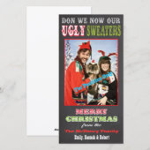 Chalkboard Ugly KerstSweater Photo Card Feestdagenkaart (Voorkant / Achterkant)