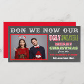 Chalkboard Ugly KerstSweater Photo Card Feestdagenkaart (Voorkant / Achterkant)