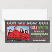 Chalkboard Ugly KerstSweater Photo Card Feestdagenkaart (Voorkant / Achterkant)