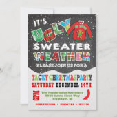 Chalkboard UGLY kerstSweater-uitnodigingen Kaart (Voorkant)