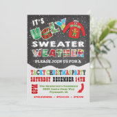 Chalkboard UGLY kerstSweater-uitnodigingen Kaart (Staand voorkant)