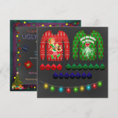Chalkboard Ugly Sweater Kerstparty Kaart (Voorkant / Achterkant)