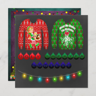 Chalkboard Ugly Sweater Kerstparty Kaart