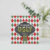 Chalkboard Ugly Sweater Kerstparty Kaart (Staand voorkant)