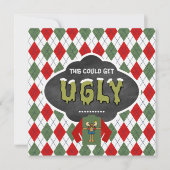 Chalkboard Ugly Sweater Kerstparty Kaart (Voorkant)