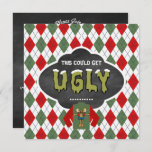 Chalkboard Ugly Sweater Kerstparty Kaart<br><div class="desc">Pas deze leuke Chalkboard/ Retro stijl Ugly Sweater Kerstparty Uitnodiging aan uw gebeurtenisspecificaties aan. Bekijk het volledige assortiment overeenkomende producten die gegarandeerd zijn om van uw gebeurtenis een succes in-store te maken. Afbeeldingen die op dit object worden gebruikt,  zijn gelicentieerd door © Graphics Factory.com</div>