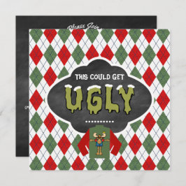 Chalkboard Ugly Sweater Kerstparty Kaart