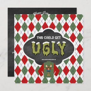Chalkboard Ugly Sweater Kerstparty Kaart