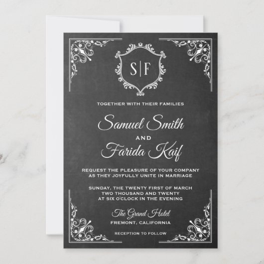 Chalkboard -  uitnodiging voor weddenschappen op m (Voorkant)