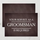 Chalkboard Uw Dienst wordt gevraagd als Groomsman Kaart (Voorkant / Achterkant)