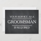 Chalkboard Uw Dienst wordt gevraagd als Groomsman Kaart (Voorkant)