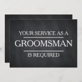 Chalkboard Uw Dienst wordt gevraagd als Groomsman Kaart (Voorkant / Achterkant)