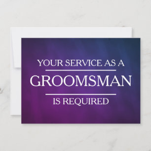Chalkboard Uw Dienst wordt gevraagd als Groomsman Kaart