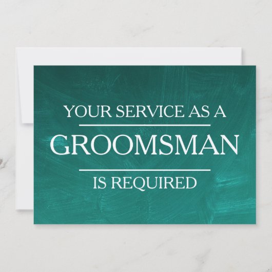 Chalkboard Uw Dienst wordt gevraagd als Groomsman Kaart (Voorkant)