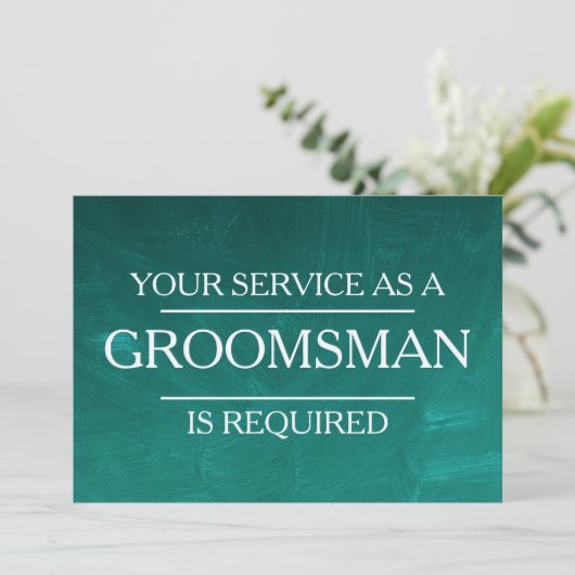 Chalkboard Uw Dienst wordt gevraagd als Groomsman Kaart (Staand voorkant)