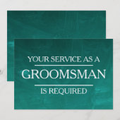 Chalkboard Uw Dienst wordt gevraagd als Groomsman Kaart (Voorkant / Achterkant)