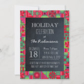 Chalkboard Vakantie Quilt Party uitnodiging (Voorkant)