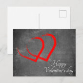 Chalkboard Valentijn Day Red Hearts Elegant Feestdagenkaart (Voorkant / Achterkant)