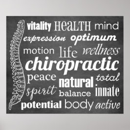 Chalkboard van chiropractisch Word Collage Poster