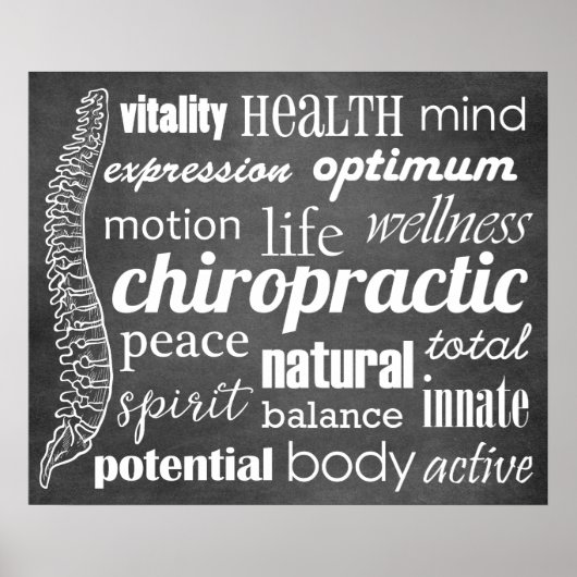 Chalkboard van chiropractisch Word Collage Poster (Voorkant)