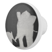 Chalkboard van de olifantenfamilie keramische knop (Rechts)