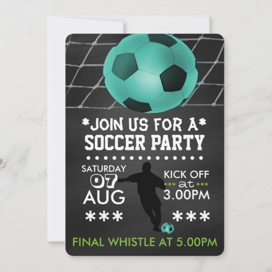 Chalkboard van de partij bij het Football Kaart (Voorkant)