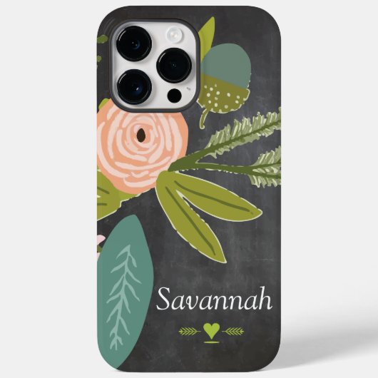 Chalkboard van flora en fauna Case-Mate iPhone case (Achterkant)