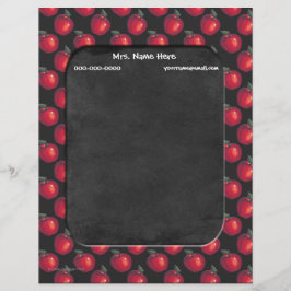 Chalkboard van rode appels persoonlijk briefhoofd