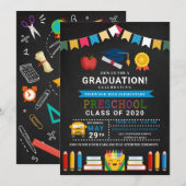 Chalkboard van voorschoolse Afstuderen Kaart (Voorkant / Achterkant)