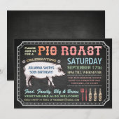 Chalkboard Varkensgebraden Uitnodigingen (Classy & (Voorkant / Achterkant)