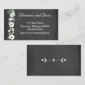 Chalkboard ventilator Visitekaartje witte bloemen (Voorkant / Achterkant)
