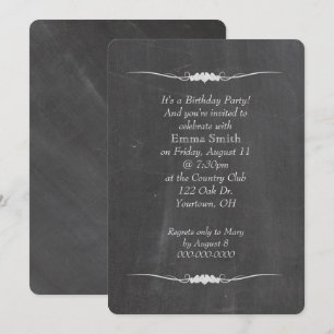 Chalkboard verjaardagsfeestje kaart
