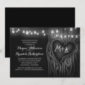 Chalkboard verlichting boom romantische repetitie  kaart (Voorkant / Achterkant)