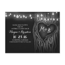 Chalkboard verlichting tree save the date briefkaa