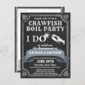 Chalkboard Verloving Crawfish Boil Invitation Briefkaart (Voorkant / Achterkant)