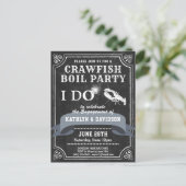 Chalkboard Verloving Foto Crawfish Boil Invite Briefkaart (Staand voorkant)
