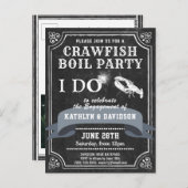 Chalkboard Verloving Foto Crawfish Boil Invite Briefkaart (Voorkant / Achterkant)