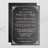  Chalkboard Victoriaans bruiloft Uitnodiging (Voorkant / Achterkant)