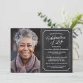 CHALKBOARD VIERING VAN HET LEVEN BEGRAFENISUITNODI KAART (Staand voorkant)