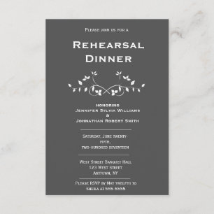 Chalkboard Vines repetitie diner uitnodigingen