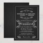  Chalkboard Vintage huwelijksuitnodigingen Kaart (Voorkant / Achterkant)