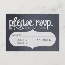 Chalkboard Vintage Wedding RSVP Briefkaart