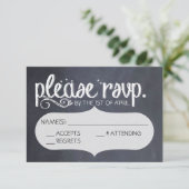 Chalkboard Vintage Wedding RSVP Briefkaart (Staand voorkant)